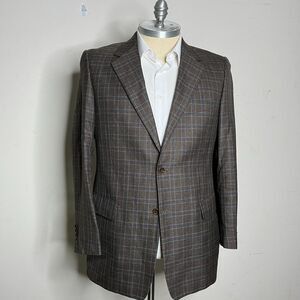 Roundtree & Yorke Blazer Sport Coat 44L Mens Brown Silk Wool‎